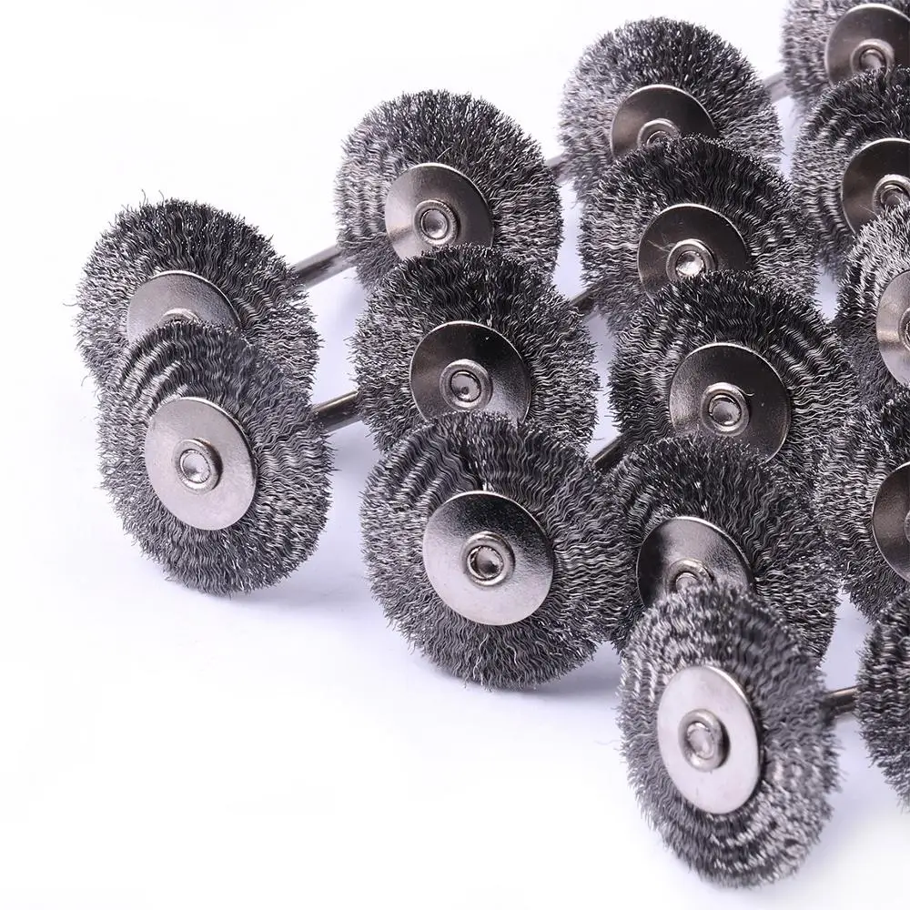 

20Pcs Durable Wire Brush 25mm*35mm Steel Rotary Brush Wire Brushes for Demel/Grinder Rotary Tool/Mini Drill Polishing