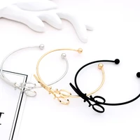 new diy fashion gold black scissors bracelets for women girl hollow shears banglet adjustable charms jewelry gifts wholesale