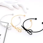 Новый DIY Мода золото черный браслеты с ножницами для женщин Девушка полые ножницы браслет регулируемые подвески ювелирные изделия подарки оптом