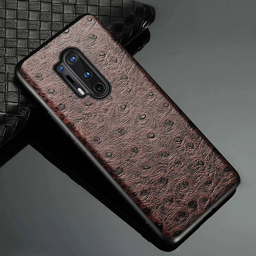 Рельефный кожаный чехол Langsidi Ostrich для Oneplus 8 Pro 8T 7T 7 6T 6 роскошные чехлы oneplus nord 2 n100 n10