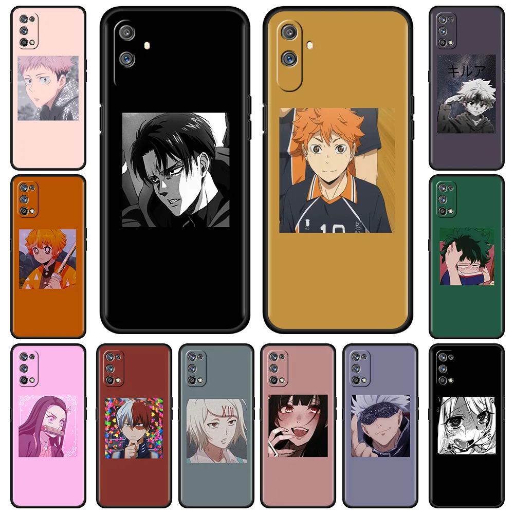 

Shockproof Anime Icons For Realme 8 C21 6 7 Pro C3 XT GT 5 7i X50 C15 C11 C12 Phone Case C21Y 8Pro Soft Silicone Cover Fundas
