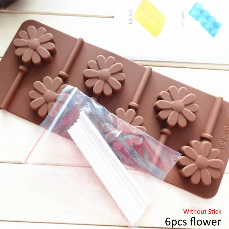 6pcs flower 1 шт. многофункциональная пищевая форма DIY аксессуары для выпечки инструменты для украшения торта печенье с мастикой силиконовая форма для леденцов - Цвет: 6pcs flower
