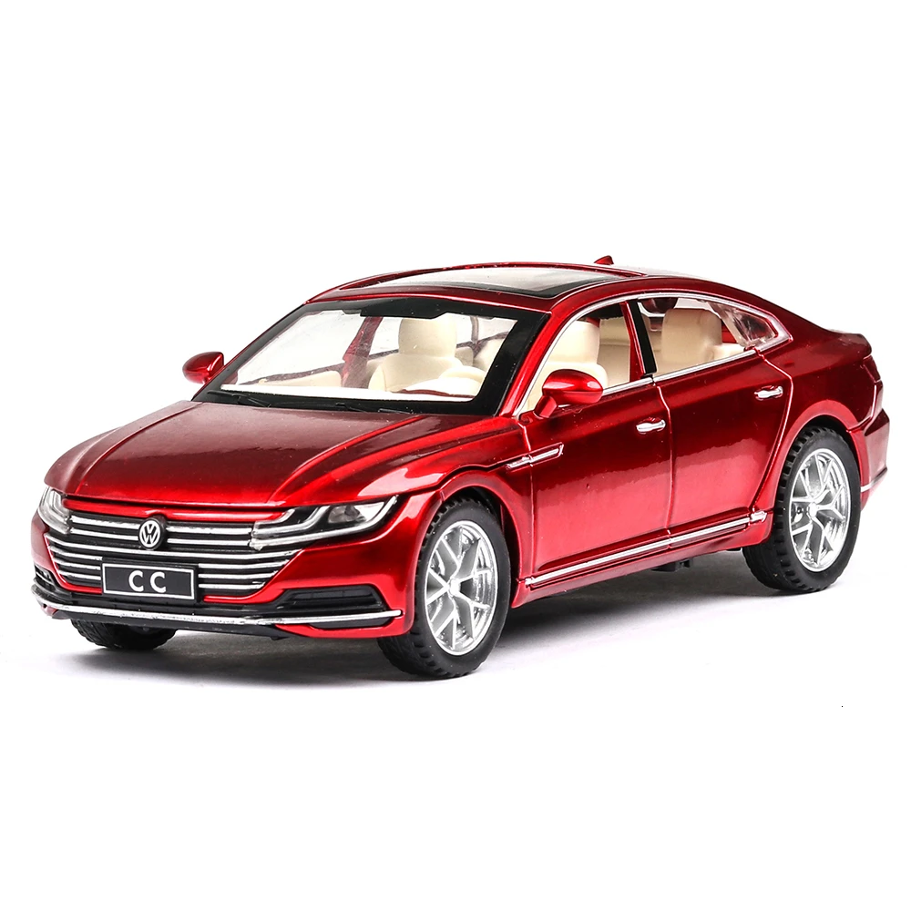 Red NO BOX 1:32 Volkswagen CC литая под давлением игрушка музыкальная с подсветкой машина транспортных средств Hot Wheel модель автомобиля металлический корпус - Цвет: Red NO BOX