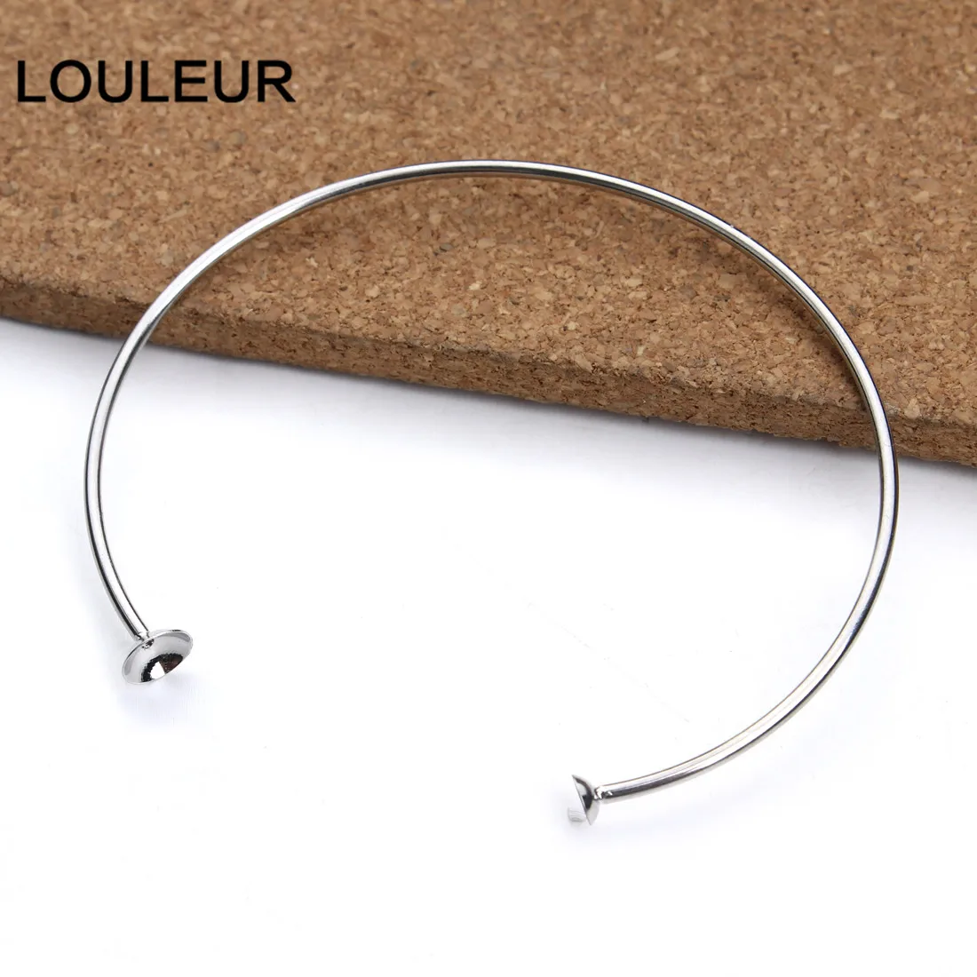 2 шт./лот Открытые Браслеты из нержавеющей стали настройки браслетов кабошон