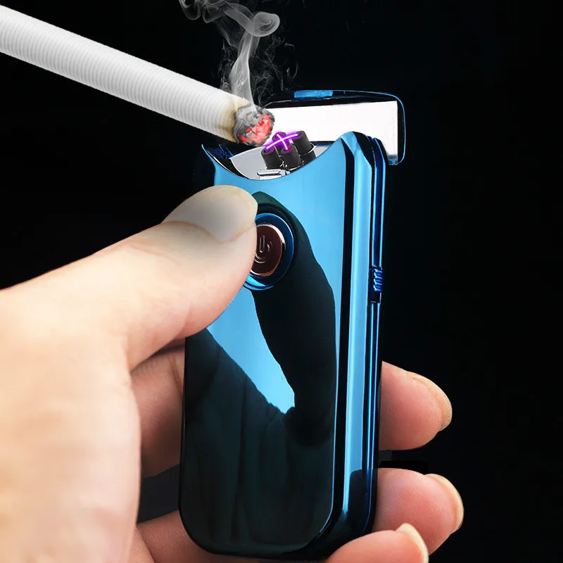 Новинка Зажигалка с двойной дугой электронная USB для сигарет плазменная
