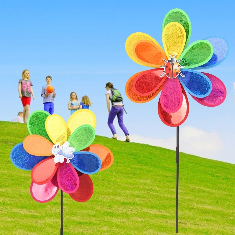 

Sequins Insect Windmill Whirligig Wind Spinner Home Yard Garden Decor Kids Toy Y4QA