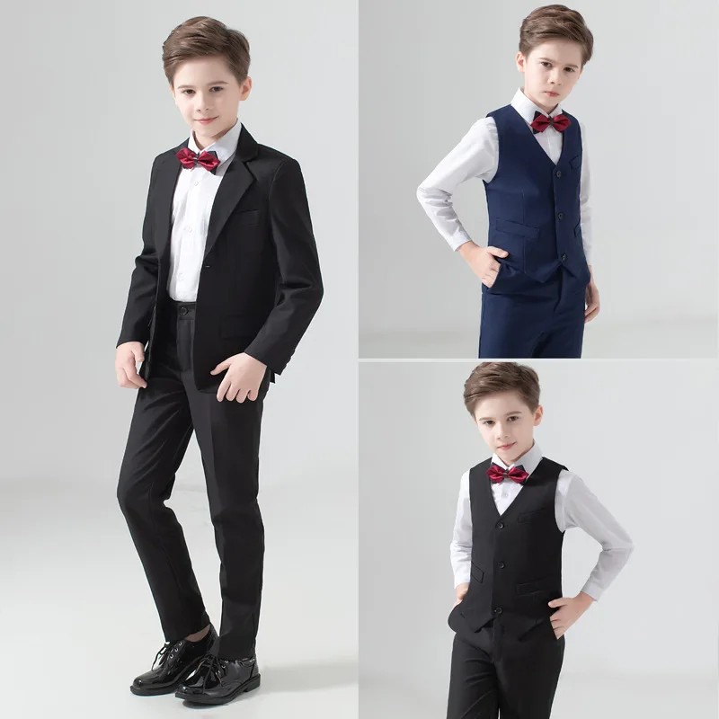 Flower Boys Suit for Weddings Kids Prom Party Tuxedo Formal Blazer Children's Day Pinao Performance Costume school uniform 2-16T | Детская