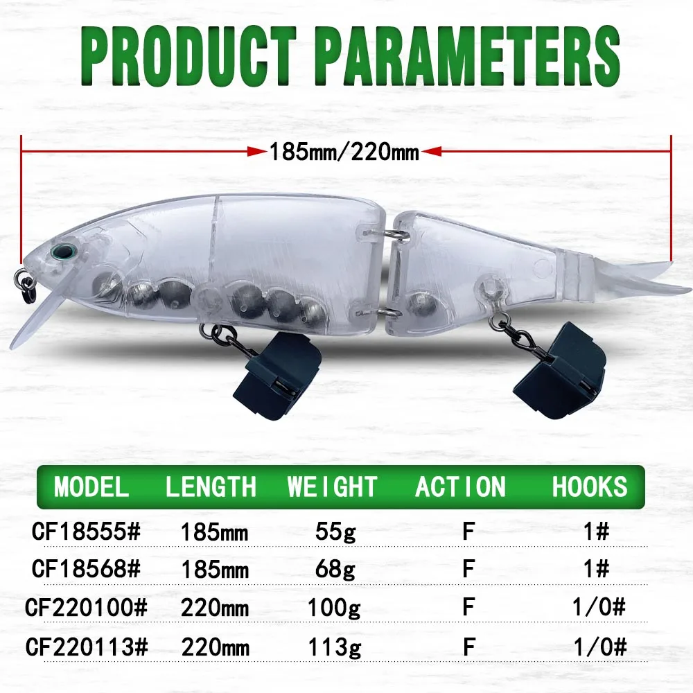 Шарнирная приманка 185 мм/220 мм плавучий планер Неокрашенная приманки жесткий