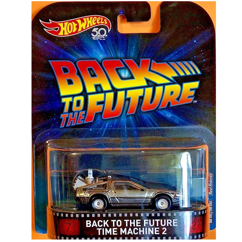 Hot Wheels 1/64 автомобиль Назад в будущее машина времени 2 Movie'car реальные аттракционы