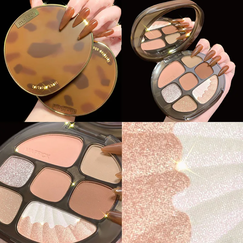 

ECHOS Colour Makeup Amber Coloured Glaze Eight Color Eye Shadow Flash Grooming Matte Thin Blush Highlights A Whole Plate