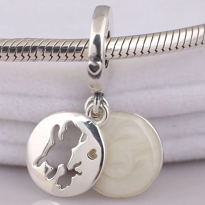 

100% 925 Sterling Silver Charm White Bear Pendant Fit Pandora Women Bracelet & Necklace Diy Jewelry