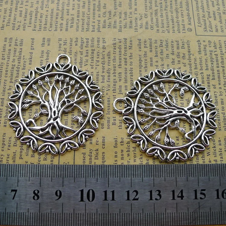 

46*51mm 8.6G Alloy Lucky Tree antique charm pendant for jewelry making DIY Accessories 30pcs/Bag
