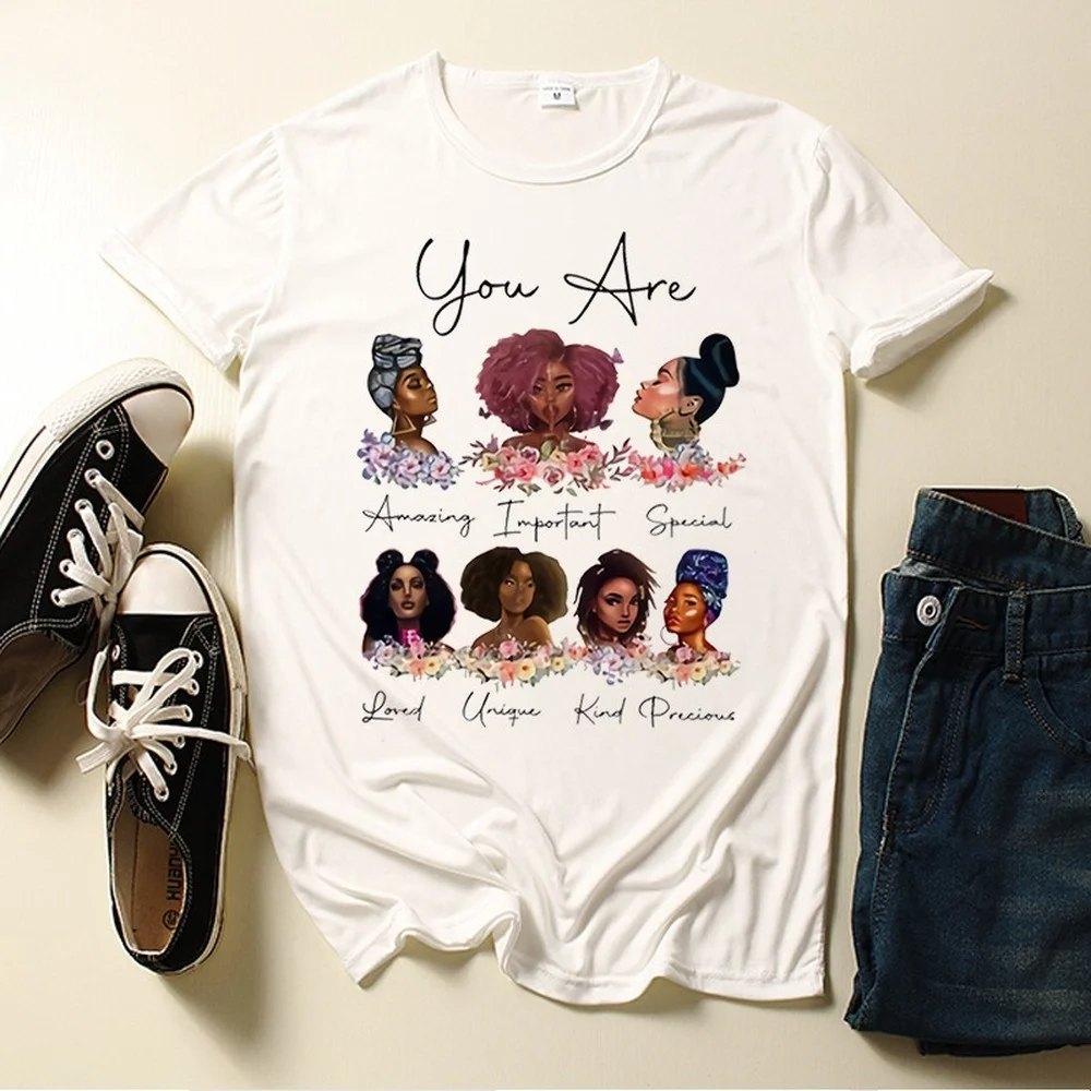 

Y2k Aesthetic Women's Cartoon Feminist God Says You Are Letter T-shirt Summer Plus Size Short Sleeves Tops