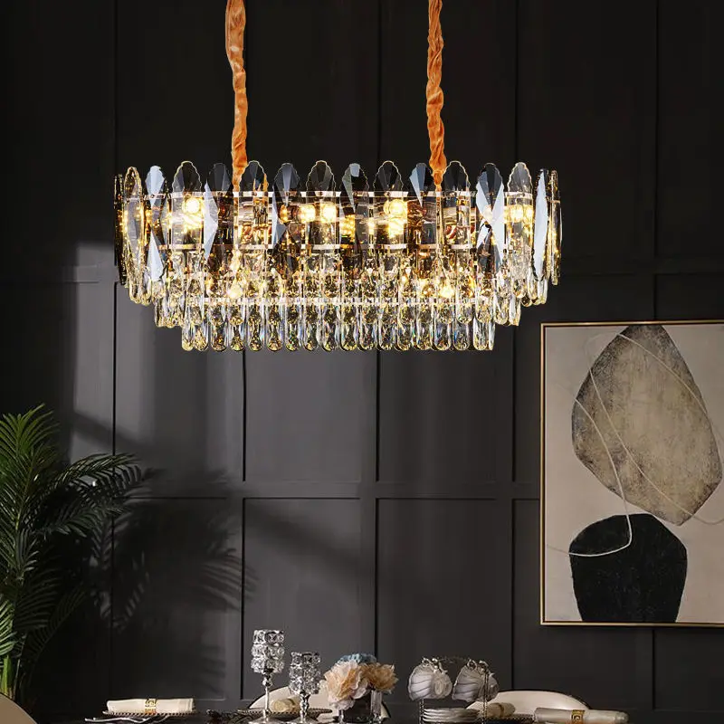 

Роскошная светодиодная хрустальная люстра, современная простая лампа для гостиной, лампа для столовой, лампа для спальни, лампа для кабинет...