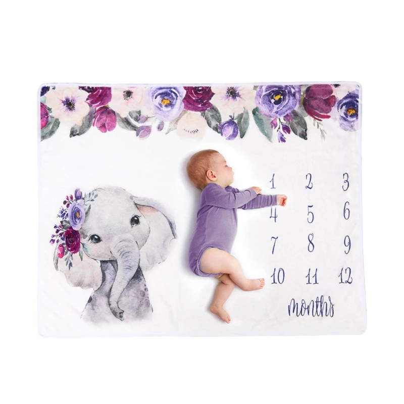 

12 Monthly Baby Milestone Blanket Soft Newborn Photography Props Background