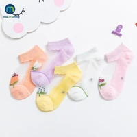 5 pairsset breathable kids newborn summer baby girls silk boat socks childrens mesh socks thin crystal invisible miaoyoutong
