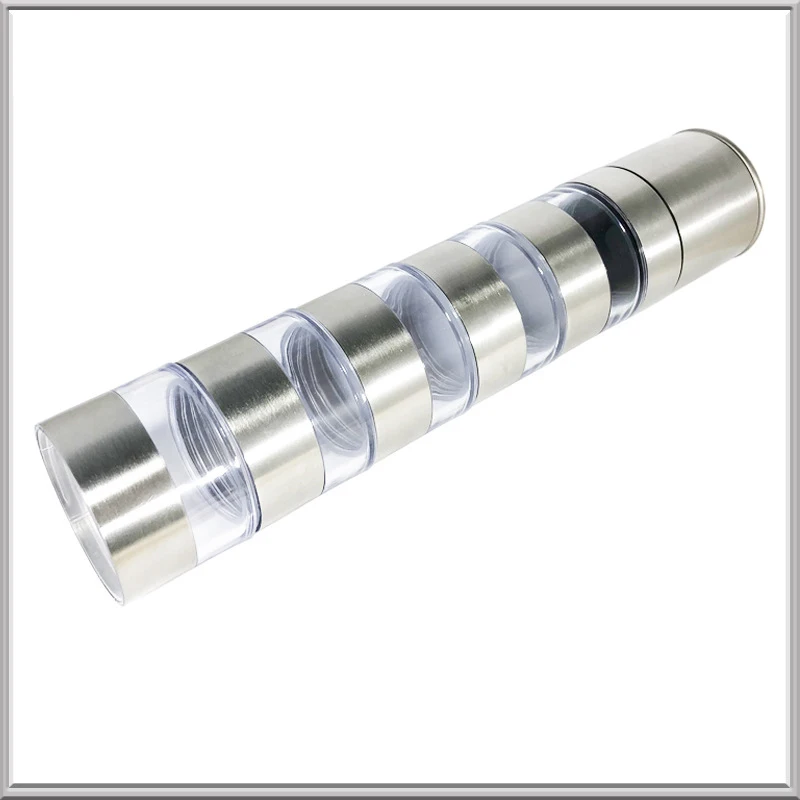 

2021New Multi layers Pepper Mill Shaker Salt and Peper Grinder Stainless Steel Manual Pepper Mill BBQ Tools Kitchen Cooking Gadg