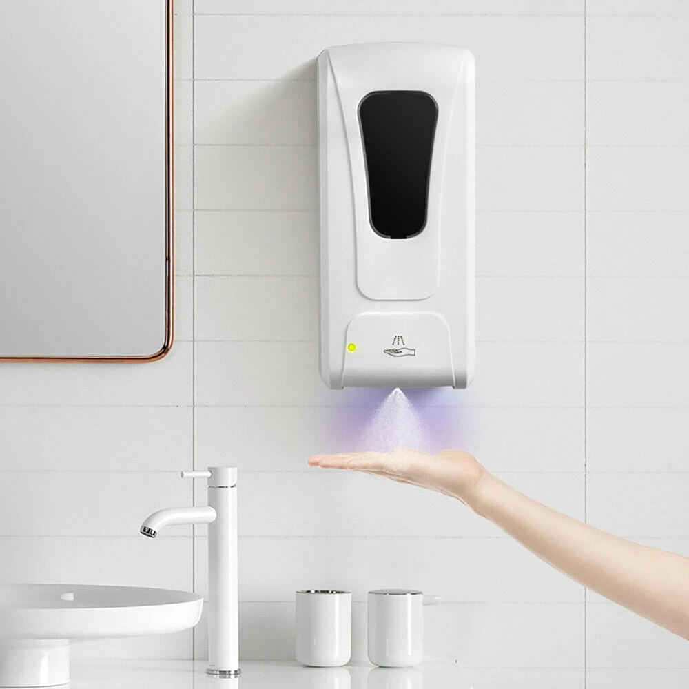 

1000ml Spray Soap Dispenser Automatic Touchless Alcohol Sanitizer Dispensers IR Sensor Rinsefree Soap Dispense for Home