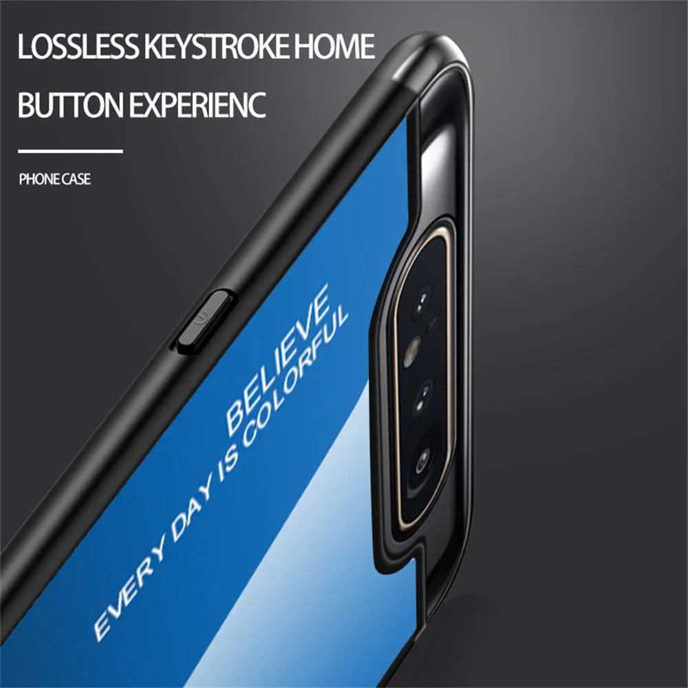 Чехол для samsung Galaxy A80 градиентный Цветной силиконовый чехол телефона A90