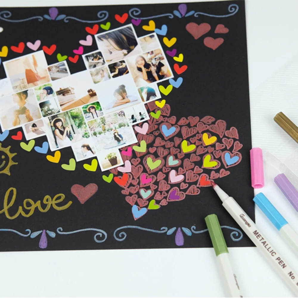 

20 colors Metallic micron pen Detailed marking Metal marker for album black paper drawing School Art supplies white paint pens