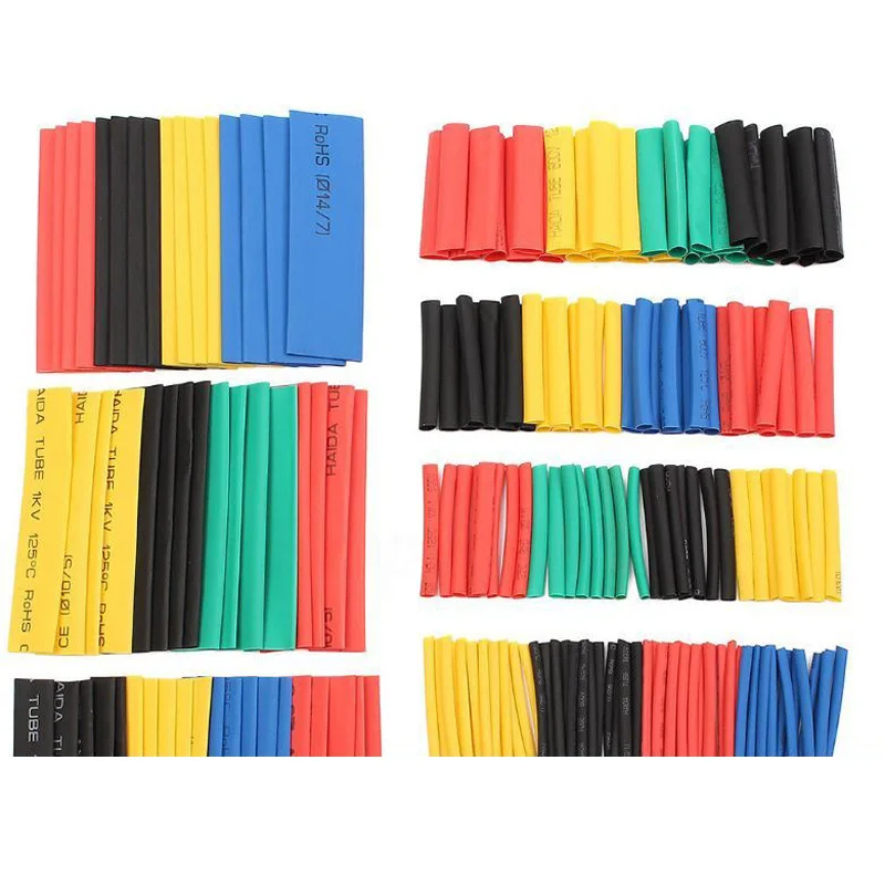 127/164/328Pcs Полиолефиновая термоусадочная трубка 2:1 усадки кабельная муфта Termoretractil сужающаяся Обёрточная бумага провод рукав термоусадочная трубка