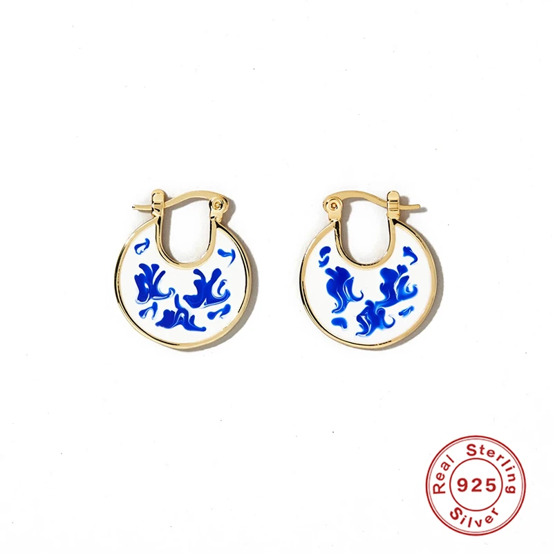 

Серьги-подвески женские из серебра 2021 пробы, винтажные, голубые, 925