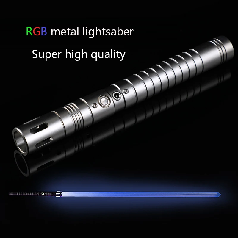 

Металлический световой меч RGB, ручка для сцены, ролевых игр, звуковой эффект, лазерный меч, игрушки, светильник ч, световая палочка в стиле кп...