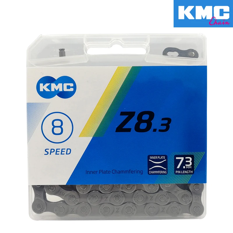 Оригинальная велосипедная цепь KMC Z8.3 8 скоростей серая для дорожного горного
