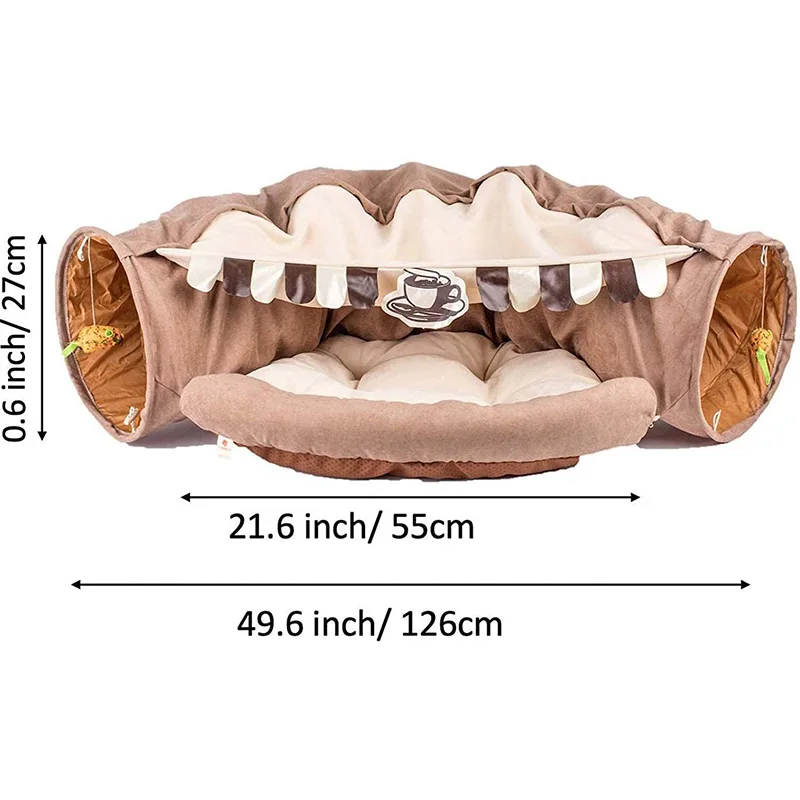 

Collapsible Removeable Cat Tunnel Tube Pet Bed Play Toys for Indoor