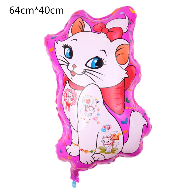 Balloon-1Pcs Marie Cat Тема воздушный шар посуда бумажный баннер на тарелке, чашке розовый Кот Девочки День рождения Свадьба детский душ украшения принадлежности - Цвет: Balloon-1Pcs