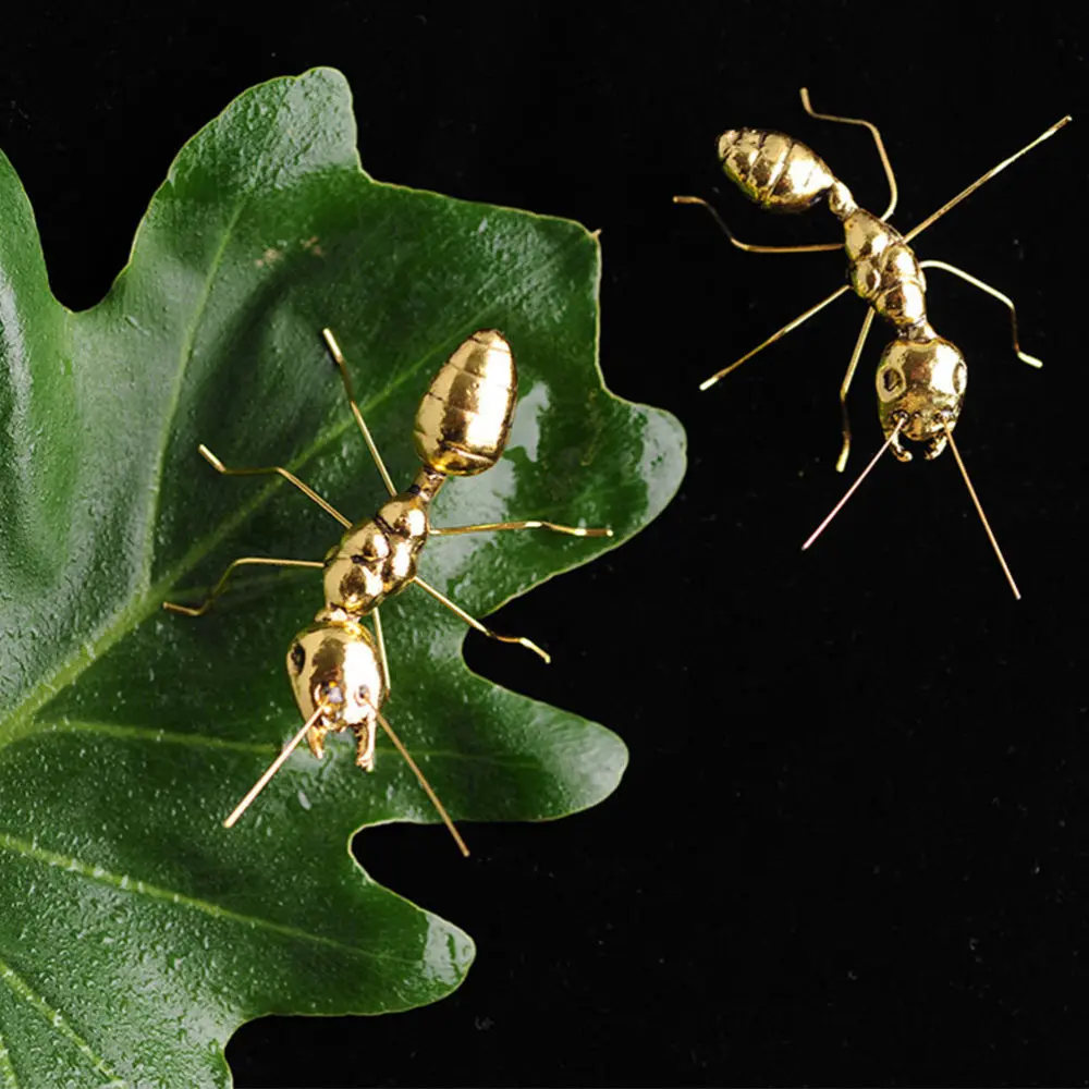 

1pc Golden Ants Decoration Metal Ant Garden Wall Art Sculptures Photo Props