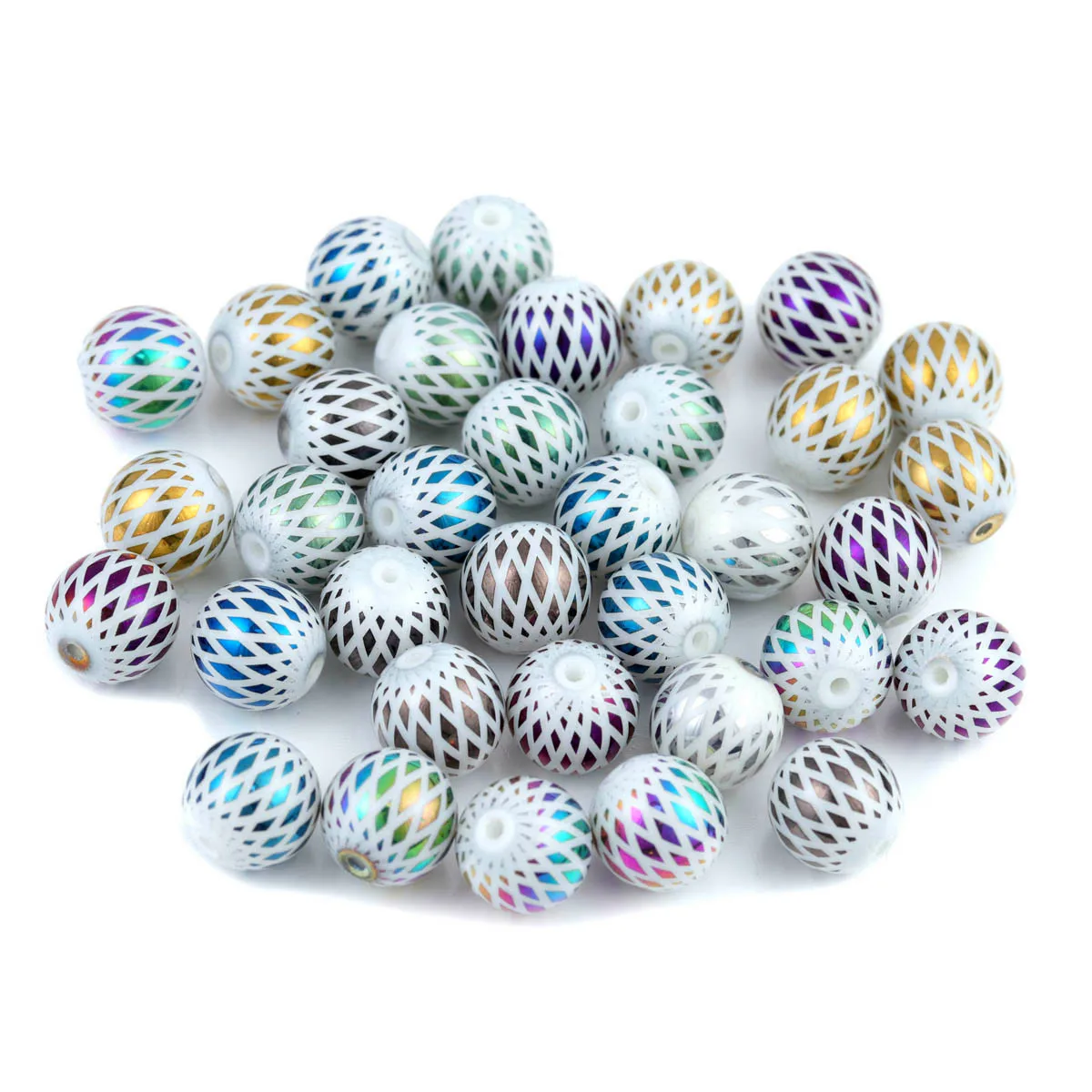 

20 шт. цветные Яркие Стеклянные разноцветные Круглые Свободные разделенные бусины для изготовления ювелирных изделий, ожерелий, браслетов, ...