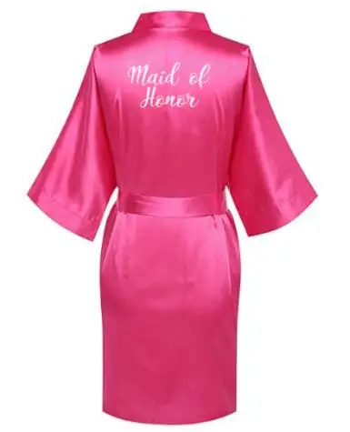 Розовое красное платье Атласный шелковый халат атласный Свадебный невесты