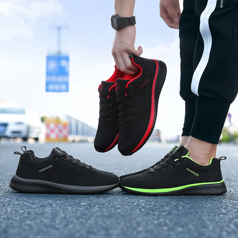 Hot Sale Black Sneakers for Men Mesh Breathable Men's Sports Cheap Shoes Big Size 47 Light Running Shoes Man Zapatillas Hombre