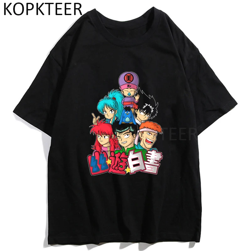 Yuyu Ю Hakusho аниме футболка Harajuku Мужская и женская уличная одежда в стиле хип хоп