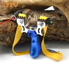 Рогатка Лазерная карманная для охоты, профессиональная Рогатка с плоской резиновой лентой для развлечений и игр, аксессуары для игрушек