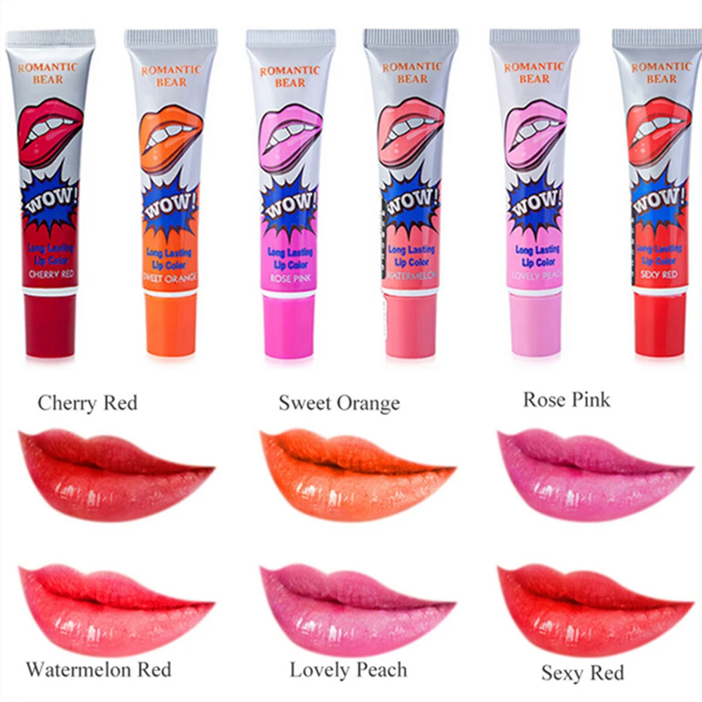 

Amazing 6 Colors Peel Off Liquid Lipstick Waterproof Long Lasting Lip Gloss Mask Moisturizer Makeup Tear Pull Lip Lint Cosmetics