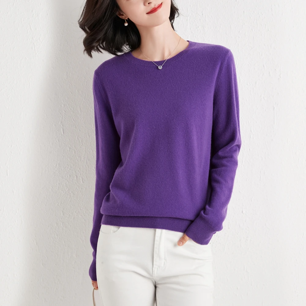 

100% wool oversize blue top women clothing 2021 spring oversized sweater long sleeve tops jumper blouses pullovers knitted girls