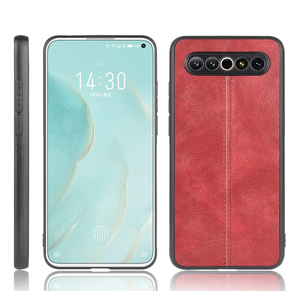 Для Meizu 17 чехол Pro жесткая задняя крышка для телефона из телячьей кожи с мягким