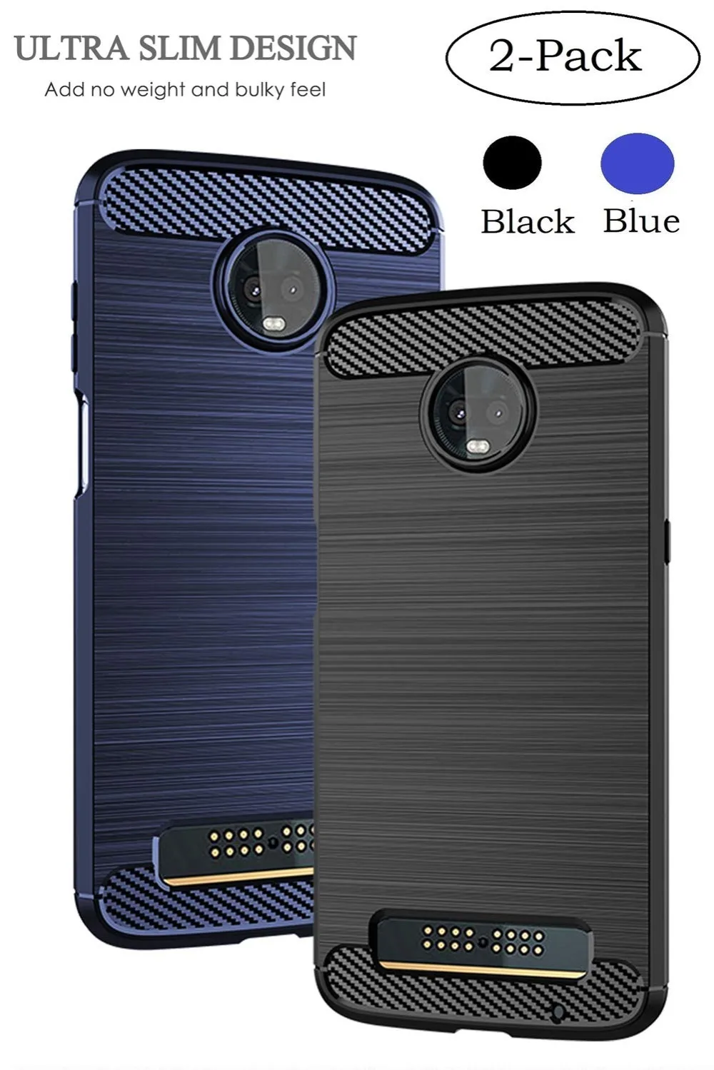 Чехол для Moto Z3 Play чехол Sfmn 2 Pack углеродное волокно матовая текстура мягкий ТПУ