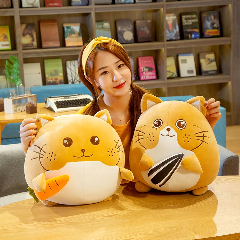 25/40CM Cute Anime Snack Hamster Stuffed Animal Plush Toy Pillow Creative Home Mouse Toy Children's Birthday Gifts