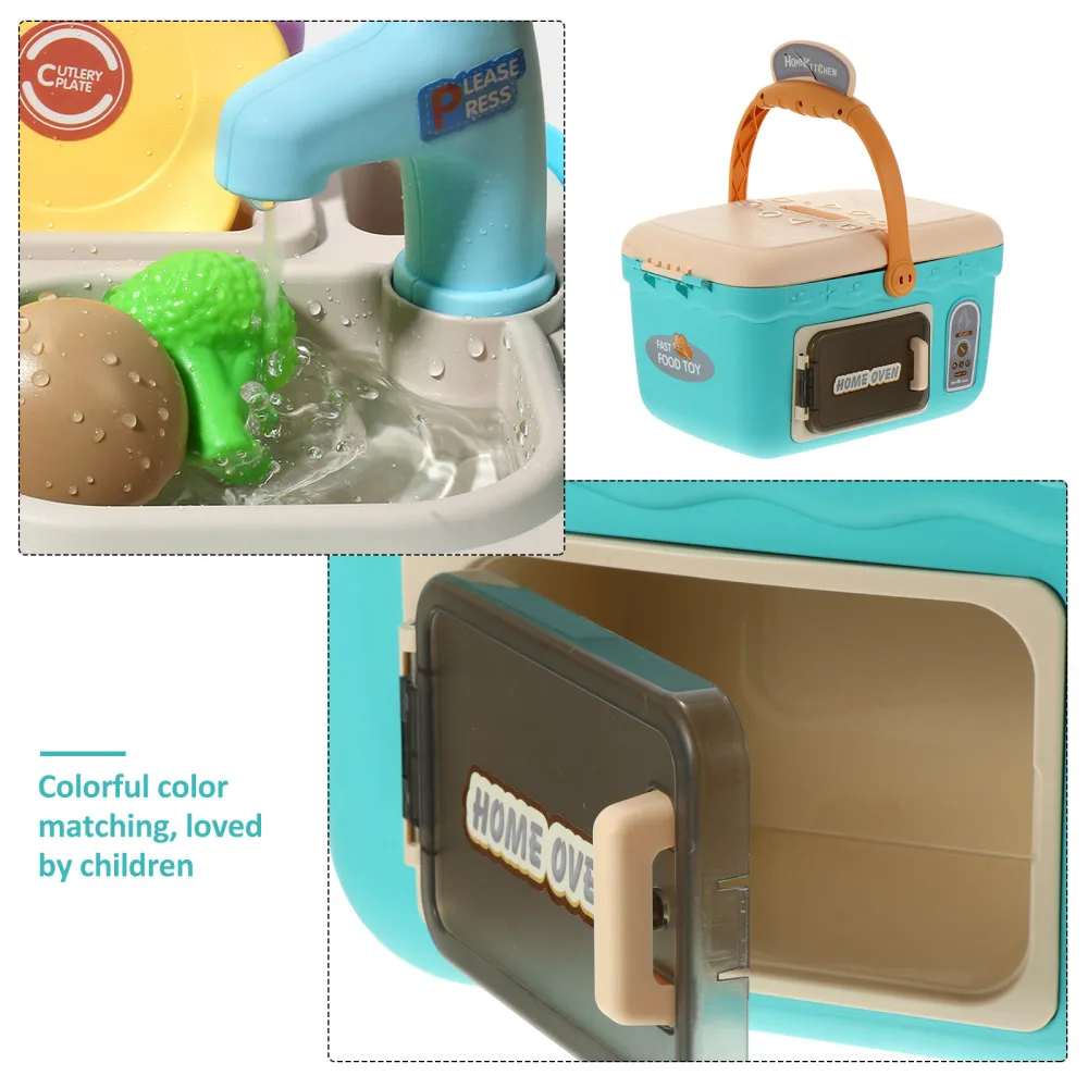 

1 Set of Kids Barbecue Cooking Simulation Cutlery Suitcase Kitchen Kit