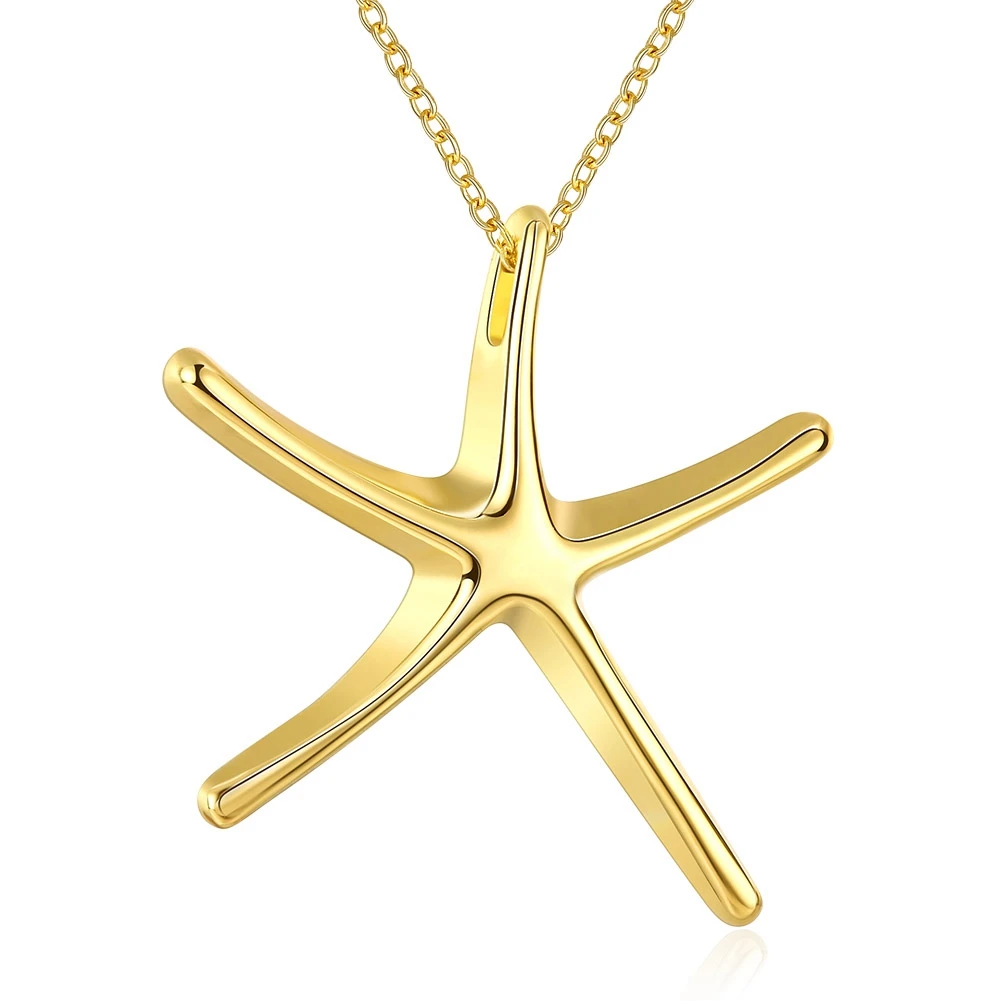

ZEMIOR Gold Color Luxurious Starfish Pendant Necklaces For Women Fashion Romantic Necklace Engagement Jewelry Gift New Listing