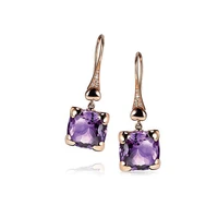 new love heart shaped purple crystal earrings european american rose gold color engagement drop earring ear accessorie for women