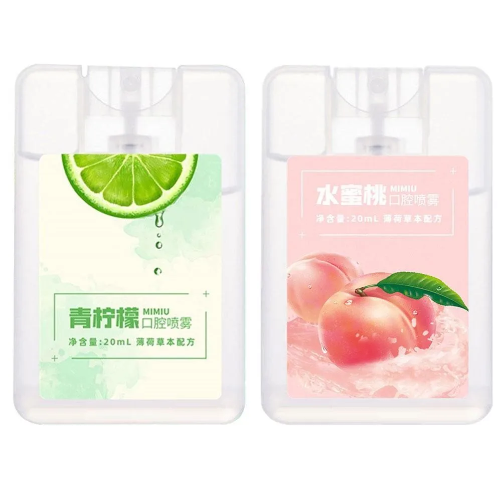 

20ml Breath Freshener Spray Peach Lemon Oral Odor Halitosis Oral Refresher Care Spray Oral Treatment Treatment Liquid B8V8