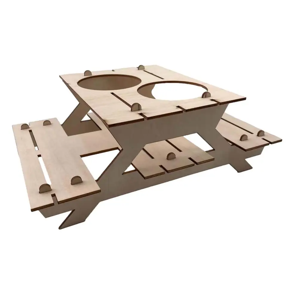 

Столик Для Пикника Из стойка для пивных банок натурального дерева, подставка для специй, настольный мини-держатель для вина