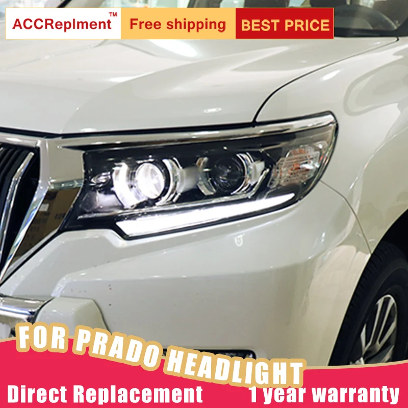 2 шт. светодиодный фары для Toyota Prado 2018-2019 Автомобильные ангельские глазки комплект