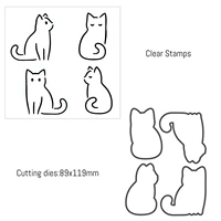 cute cat cutting dies clear stamps scrapbooking crafts decorate photo album embossing cards making new