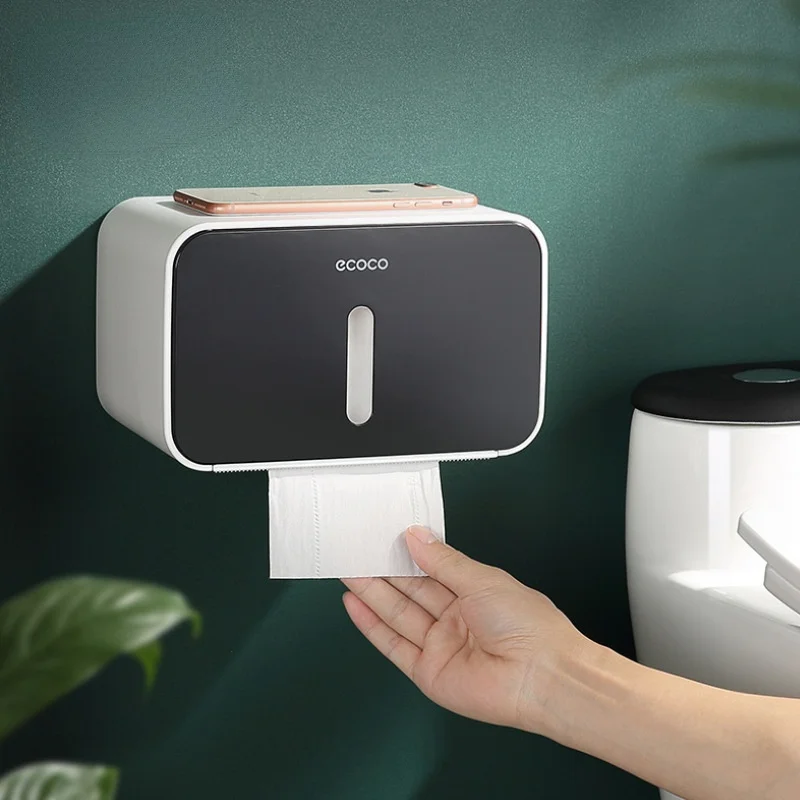 

Nordic Black Tissue Box Holder Plastic Creative Bathroom Storage Tissue Box Hanging Wall Boite Mouchoir Home Accessories EI50ZJ