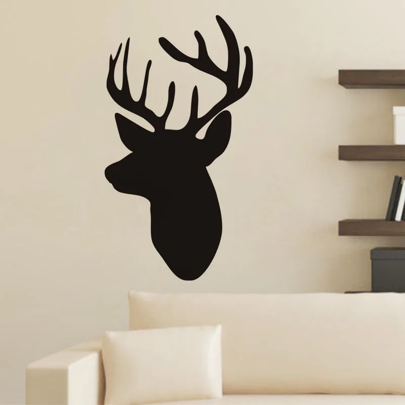 

Черный Лось Рождественский Декор Стикеры s виниловые настенные наклейки для дома Искусство декоративные стикеры Стикеры 32x57cm